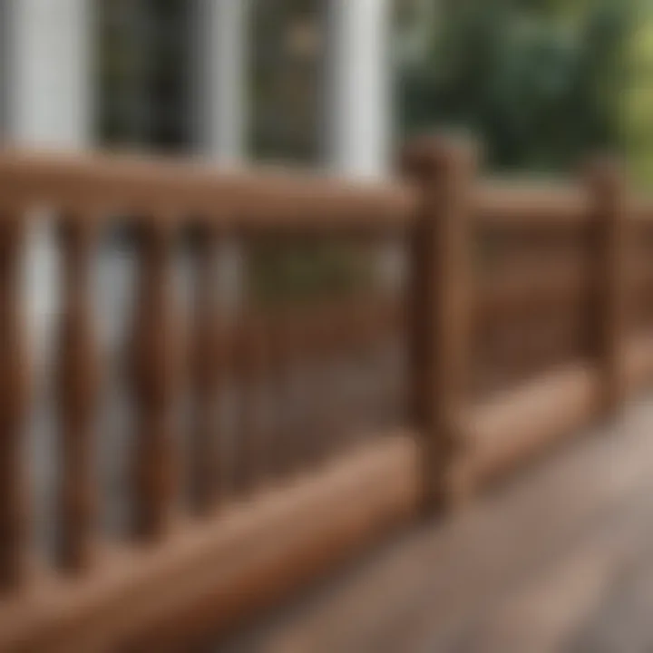 Elegant wooden porch railing showcasing craftsmanship