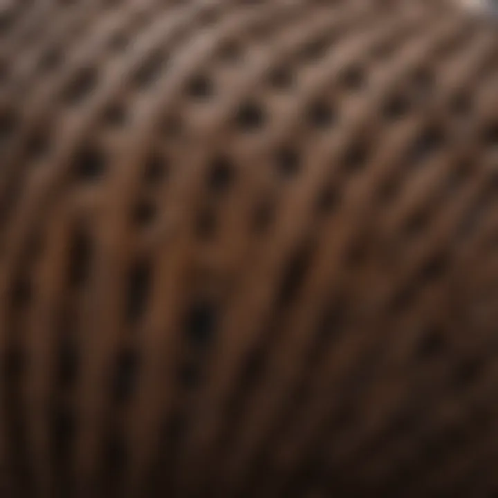 Close-up of Restoration Hardware wicker texture showcasing craftsmanship