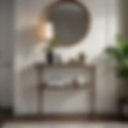 Stylish entryway accent table with decorative items
