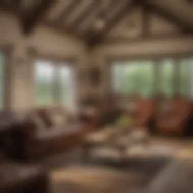 Vintage barn light highlighting interior decor in a living room
