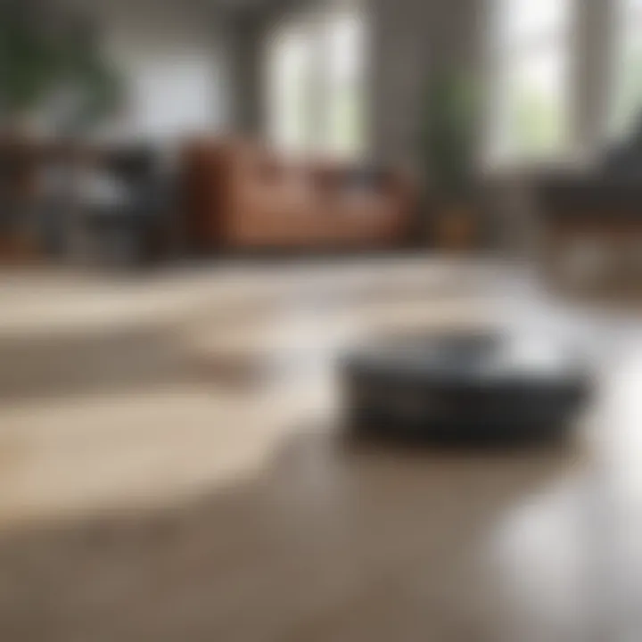 Shark robot vacuum navigating through a modern living space