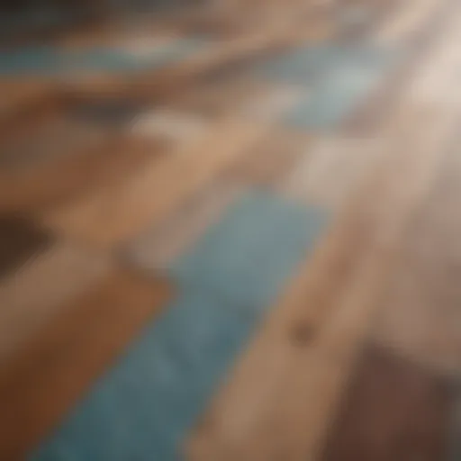 A close-up view of various sims flooring materials showcasing texture and color variations.