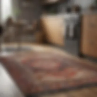 Stylish small area rug complementing modern kitchen decor