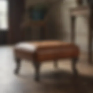 Vintage-style footstool adding character to a classic interior