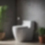 A modern compact toilet design showcasing sleek lines and a minimalist aesthetic.