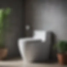 A modern compact toilet design showcasing sleek lines and a minimalist aesthetic.