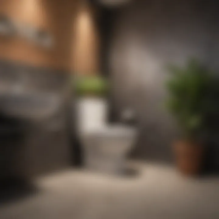 A detailed view of sustainable materials used in small scale toilet construction.
