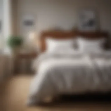 A serene bedroom setting featuring soft cotton bedding.