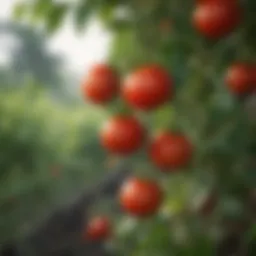 Vibrant red tomatoes on the vine showcasing growth characteristics