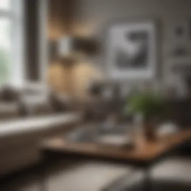 Chic Living Area with Table Books Elegant table book arrangement showcasing a chic living area