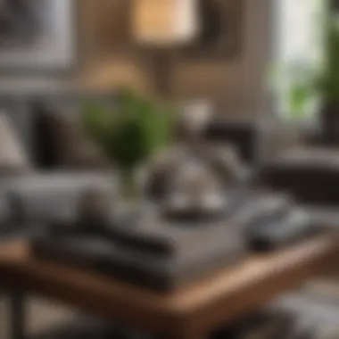 Curated Coffee Table Decor Stylish coffee table adorned with curated table books and decorative objects