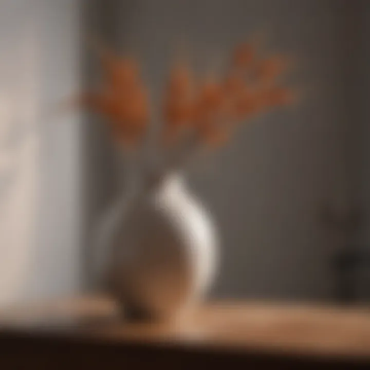 Contemporary ceramic vase styled on a minimalist table