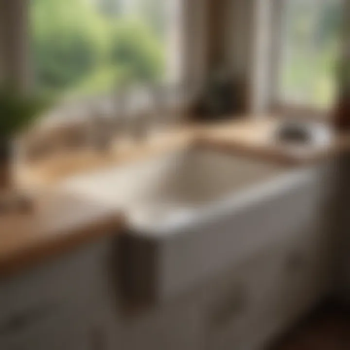 A beautiful farmhouse sink made of durable fireclay