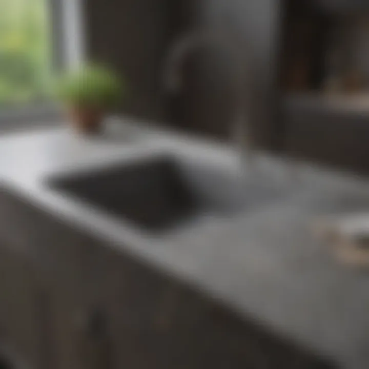 An elegant granite composite sink in a contemporary kitchen
