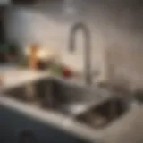 A sleek stainless steel kitchen sink showcasing modern design