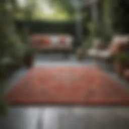 Stylish outdoor rug enhancing patio decor