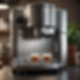 Sleek stainless steel coffee maker design