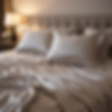 Silk sheets reflecting light in a cozy bedroom