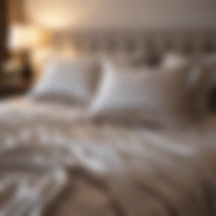 Silk sheets reflecting light in a cozy bedroom