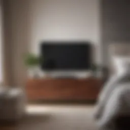 Elegant end-of-bed hidden TV cabinet design in a modern bedroom setting