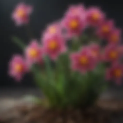 Close-up of vibrant small bulb flowers in full bloom
