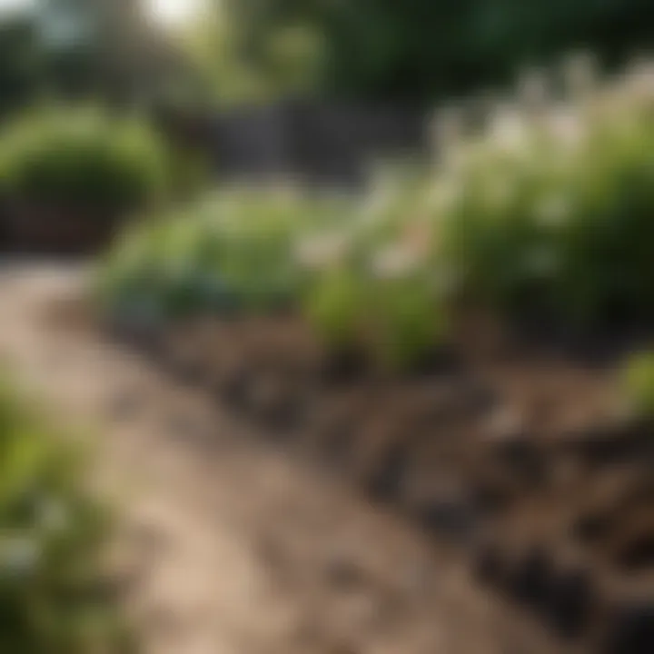 Seasonal planting of small bulb flowers in a garden bed