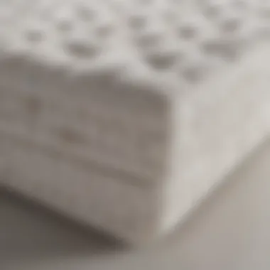 Close-up of various materials used in firm mattresses