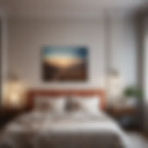 A serene bedroom showcasing a harmonious color palette that promotes relaxation.