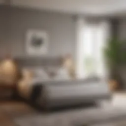 A cozy bedroom showcasing a memory foam mattress on a stylish bed frame.