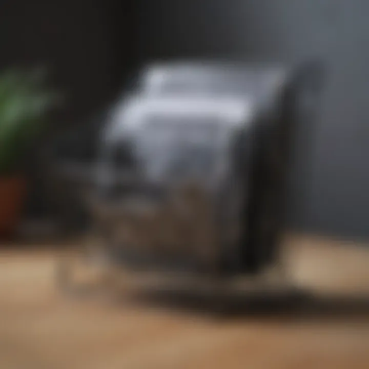 Modern metal magazine rack featuring geometric patterns