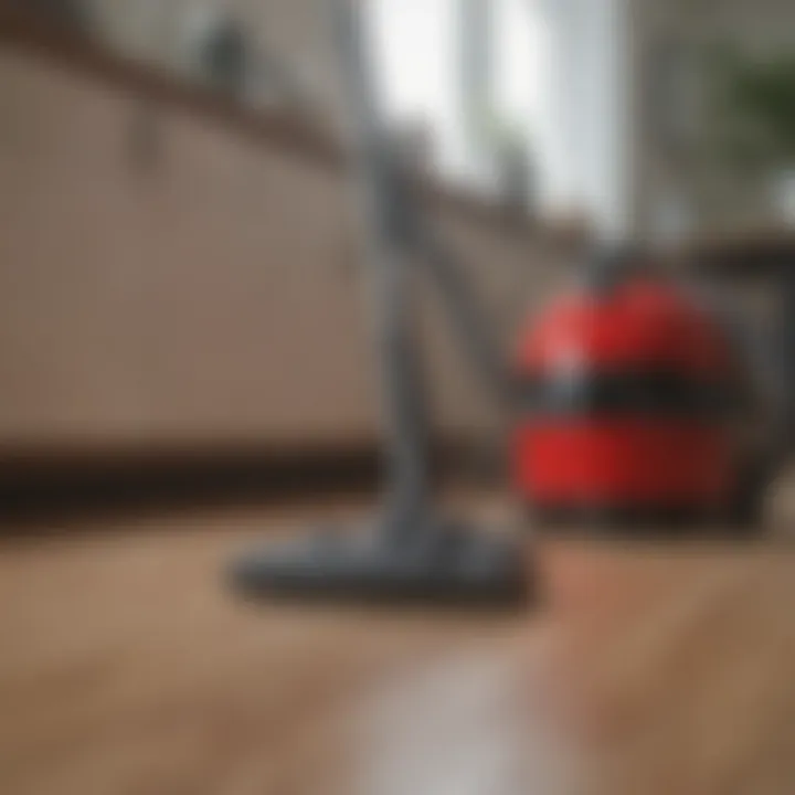 A bagless canister vacuum cleaner showcasing its versatile cleaning attachments.