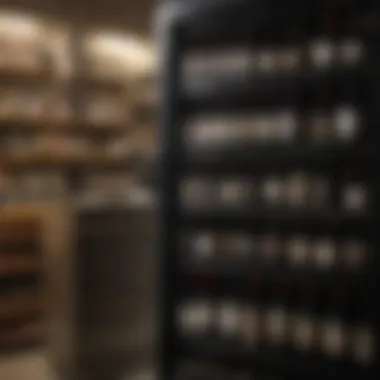 Variety of wine bottles stored in a cooler