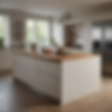 Functional kitchen island with storage solutions.