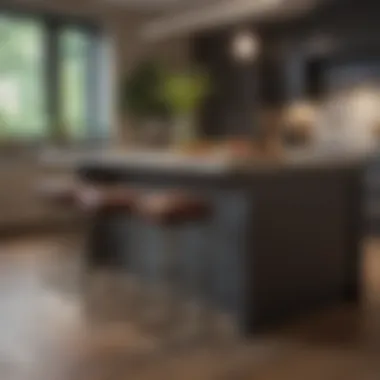 Stylish seating arrangement at a kitchen island.