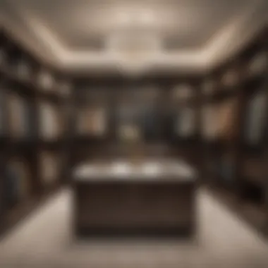Luxury in Walk-in Closet Designs Luxurious walk-in closet featuring decorative lighting and premium materials