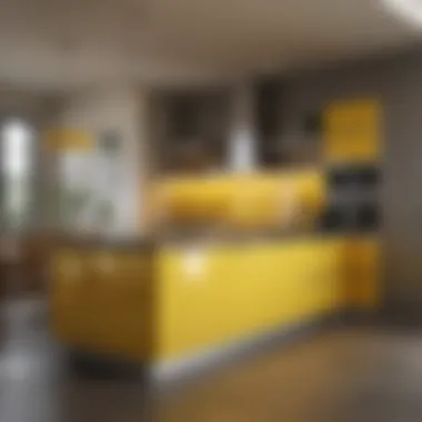 Aesthetic combination of yellow shades in kitchen design