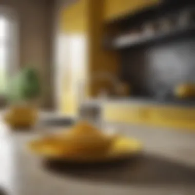 Sustainable materials used in yellow kitchen decor