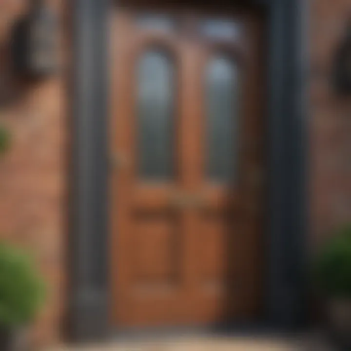 A well-maintained exterior door demonstrating the effects of weathering and paint longevity