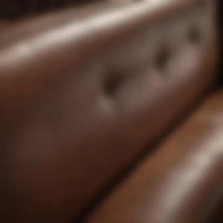 Close-up of faux leather texture showcasing craftsmanship