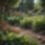 Vibrant spring garden with healthy plants thriving