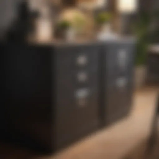 A well-organized home office file cabinet showcasing neat folders and labels.