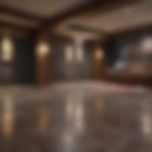 Luxurious finished basement floor with modern design