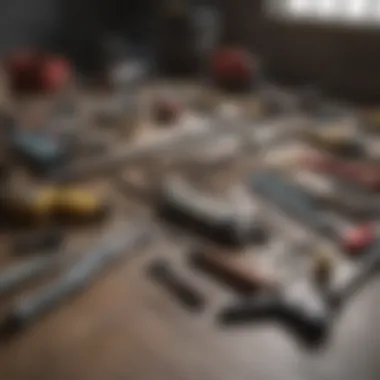 Tools and Equipment for Installation Tools and equipment laid out for floor installation