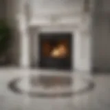 Elegant marble fireplace floor tiles with intricate patterns