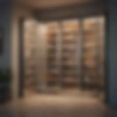 Pantry area with glass doors emphasizing accessibility