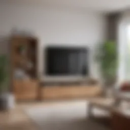 Stylish furniture with integrated storage solutions in a modern living room