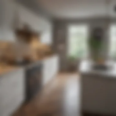 Elegant galley kitchen featuring a blend of contemporary and classic materials