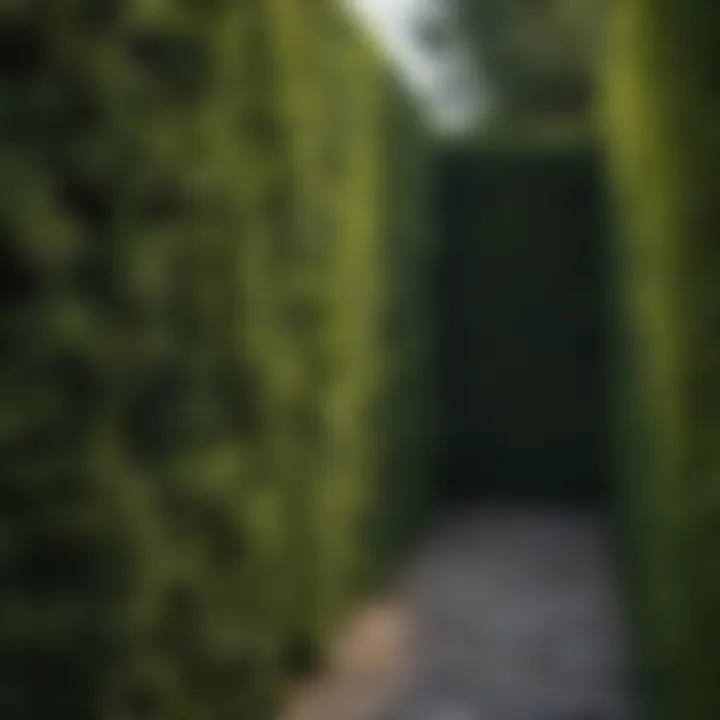 Different types of hedge privacy screens showcasing variety