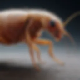 Close-up view of a flea on a pet's fur