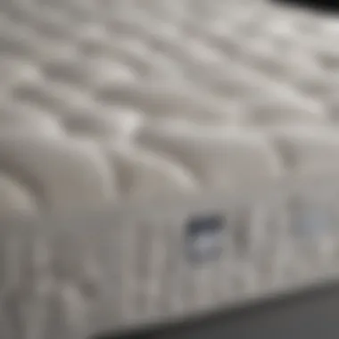 A close-up view of a high-quality mattress to showcase its texture and material